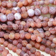 Natural 6mm Red Fire Dragon Veins Agate Round Gemstone Loose Beads 14 inches AAA