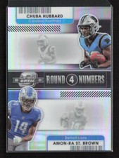 2021 Panini Optic Silver #RN-CHU Amon-Ra St. Brown / Chuba Hubbard Round Numbers