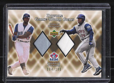 2002 Upper Deck Double Game Worn Gems #DGDF Carlos Delgado Shannon Stewart /100