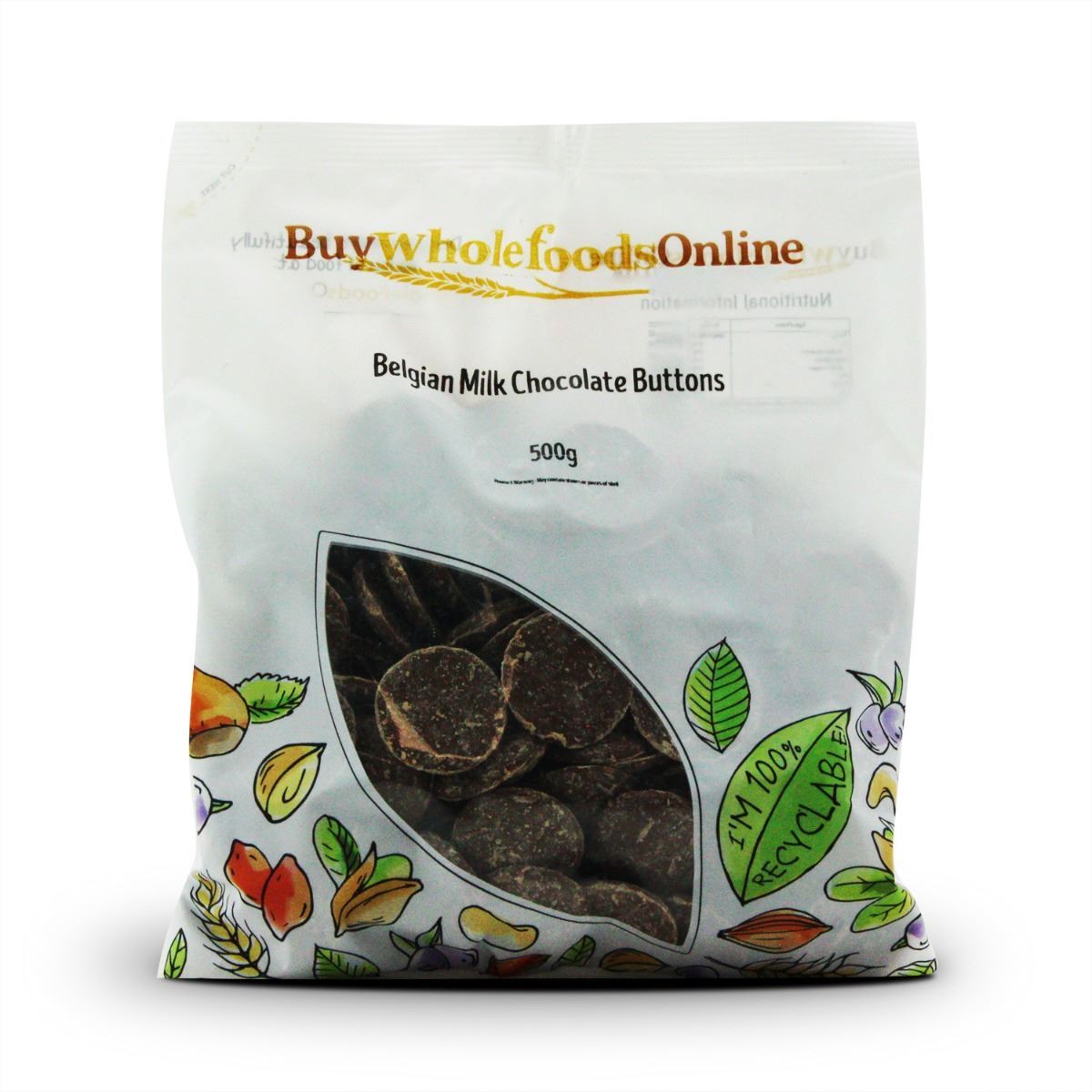 Belgian Milk Chocolate Buttons 500g | BWFO | Free UK Mainland P&P