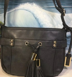 nicole miller new york Crossbody purse Black Faux Leather ...