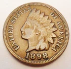 New Listing1898 P Indian Head Cent Penny  AVE CIRCULATED  **FREE SHIPPING**