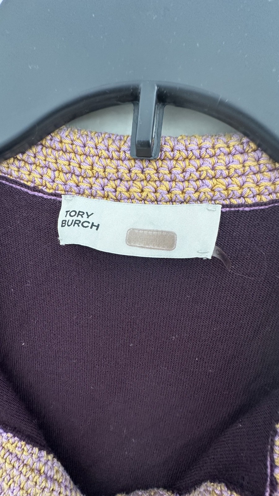 Crochet Knit Polo by Tory Burch Size XL LMSRP $348.99 thumbnail 5