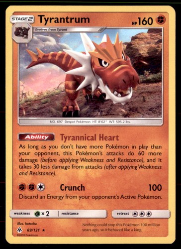Pokemon Tyrantrum 69/131 Forbidden Light Holo