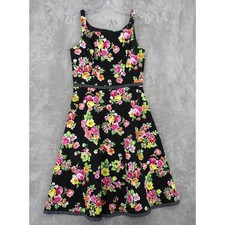 Vintage Donna Ricco Dress Womens Size 4 Floral Fit & flare Retro Romantic Zip