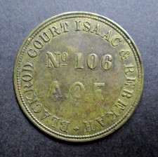 Vintage Blackrod Court Isaac &Rebekah Ancient Order of Foresters Token 1876-1901
