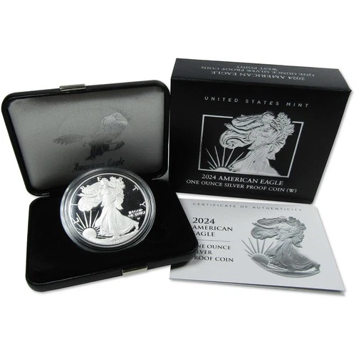 2024 W American Silver Eagle Choice Proof Bullion $1 Coin OGP COA