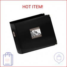 Pioneer T12JF-BK 12-Inch by 12-Inch Sewn Leatherette 3-Ring Binder, Black