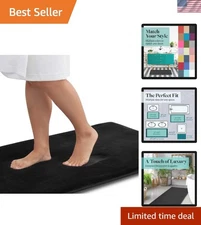 Elegant Non-Slip Bath Rug, 17" x 24" Velvet Memory Foam for Ultimate Comfort