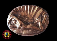 antique Art Nouveau Bronze pin tray / vide-poche Maupas EM. Signed