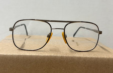 Luxottica JIM Aviator Pilot Eyeglasses Frames Tortoise Silver Italy 54-18-135