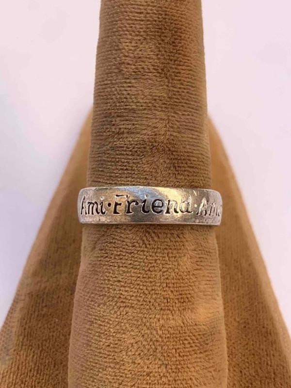 Vintage FAS Sterling Silver "Ami Friend Amigo" Ring Size 7-1/2