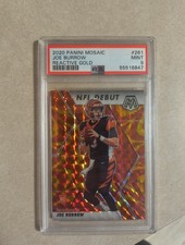 2020 Panini Mosaic - NFL Debut Joe Burrow #261 Reactive Gold Mosaic Prizm (RC)
