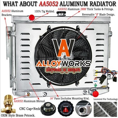 4 ROWS Radiator +SHROUD FAN For 1973-1974 DODGE CHARGER CORONET SATELLITE 7.2L
