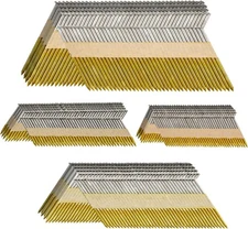 34-30 Degree Framing Nails 4 Sizes (2"+2-1/2"+3.0" Assembly 1280, Silver 