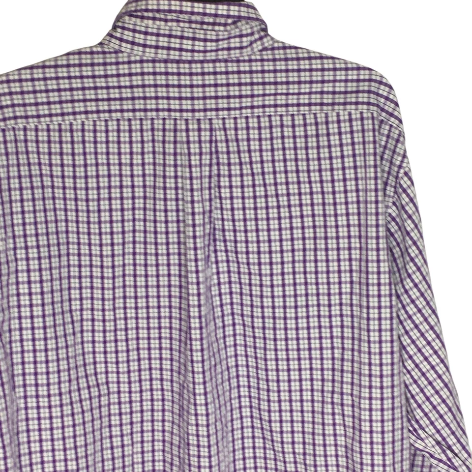Camisa de vestir Chaps para hombre 17,5 36/37 calce clásico a cuadros sin arrugas con botones Foto 4 de 4