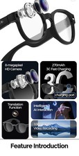 Smart Glasses 8MP HD Camera 1080P Video AI Interaction Translation Wi-Fi 270mAh
