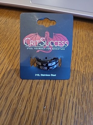 Dice Ring - Black, Size 09 (d100), Neu Und Unbenutzt Crit Success  Black
