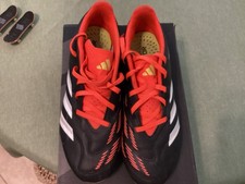 ADIDAS PREDATOR CLUB SOCCER Blk, Wht  Neon Orange Cleats Size 7 IG7760 Preowned