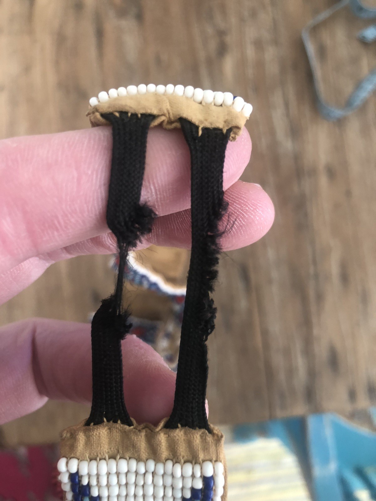 Vtg Native American War Indian Warrior Beaded  Dance Headdress Headband Drum