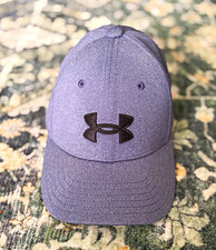 Under Armour Gray Stretch Baseball Cap Hat Size S youth Solid Logo Pre-Owned