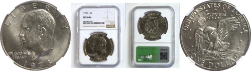 1973 $1 Eisenhower Dollar NGC MS-66+