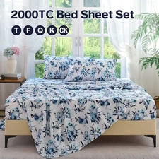 4 Piece Bed Sheet Set Deep Pocket 2000 Series Hotel Bed Sheet Microfiber Comfort