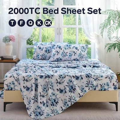 COTTON PASSION 4 Piece Bed Sheet Set Deep Pocket 2000 Series Hotel Bed Sheet Microfiber Comfort