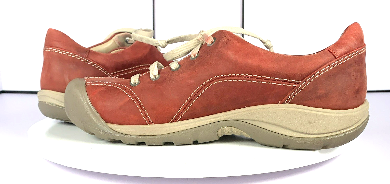 KEEN Sneakers basse da donna Presidio II ROSSO in pelle da passeggio escursionismo 7
