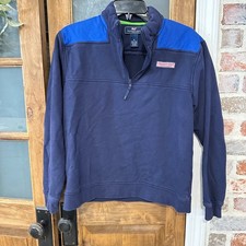 Vineyard Vines Kids XL Quarter Zip Pullover Blue Cotton