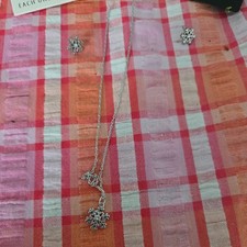 Swarovski Ladies Jewellery Set Silver Necklace & Earrings Snowflake Star GENUINE