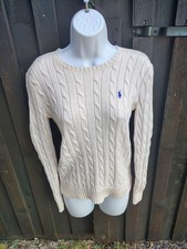 Polo Ralph Lauren Cream Cable-Knit Sweater, Small, Excellent Condition