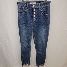 Abercrombie  Fitch High Rise Super Skinny Ankle Raw Hem Curvy Womens Size 25