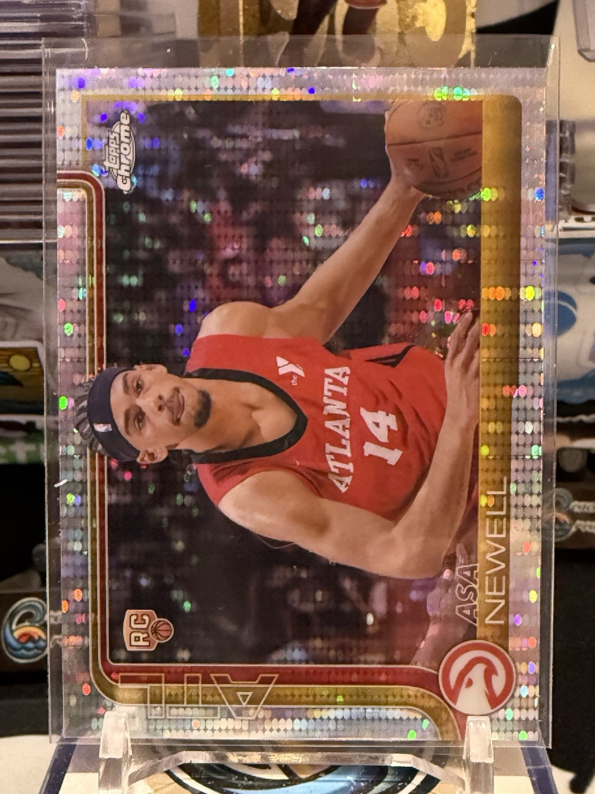 Topps Chrome 2025-26 Asa Newell Rookie #273 Hawks NBA Pulsar Refractor GL