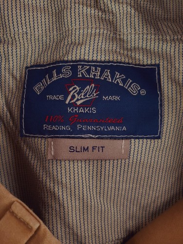 Bills Khakis Pantalone Uomo 38x32 Marrone Hampstead Twill Slim Fit Secco Tabacco Cotone - Foto 11 di 16