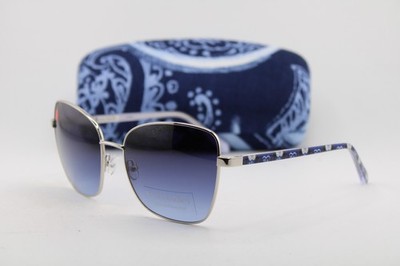 NEW VERA BRADLEY WARWICK SEURAT TULIP BLUE SILVER AUTHENTIC SUNGLASSES 56-17