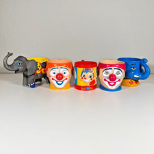 Lot of 5 Ringling Bros Circus Character Cups Elephant Clown Mugs