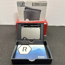 The Ridge RFID Blocking Men's Wallet Cash Strap - Stonewashed Titanium NEW