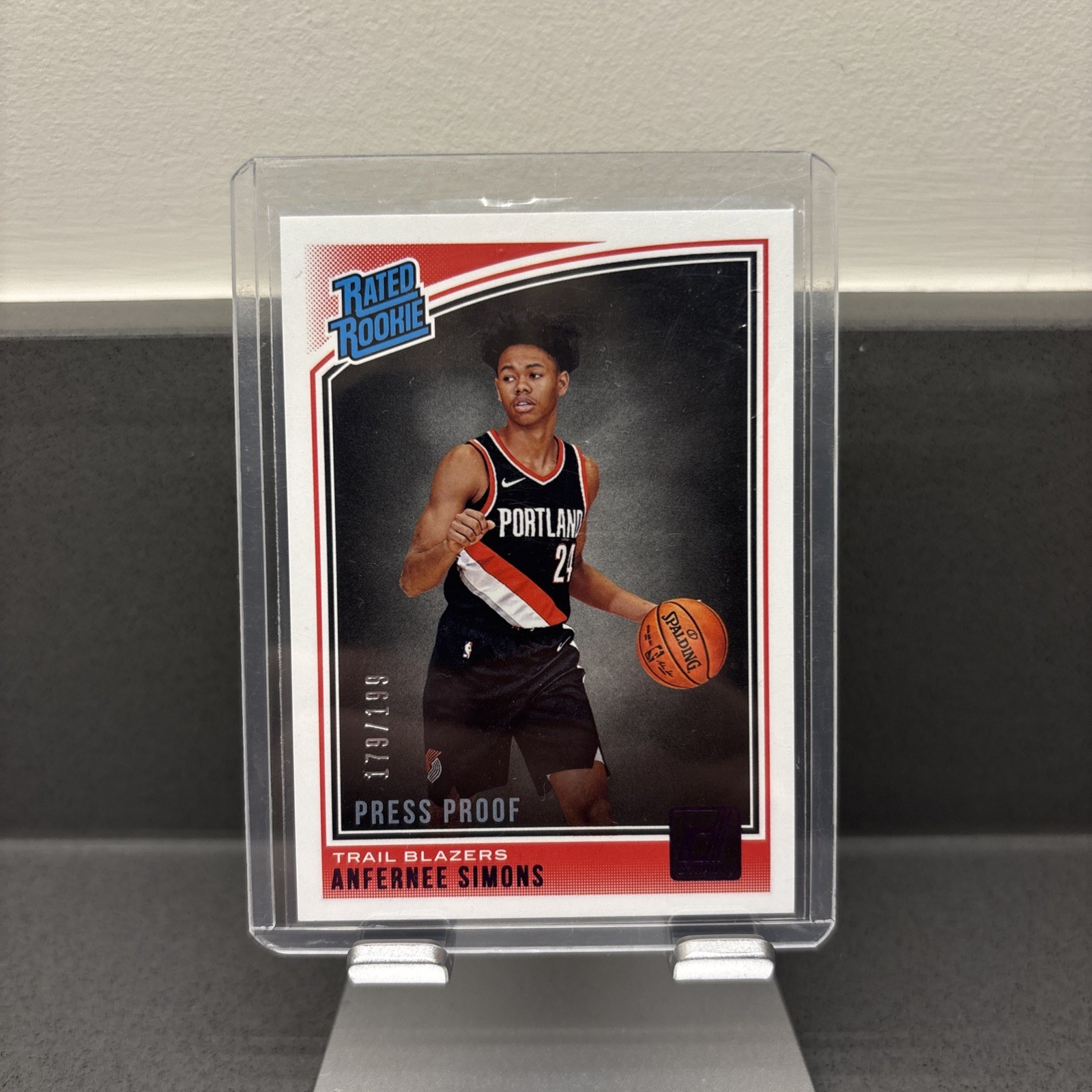 2018-19 Donruss Rated Rookies Press Proof Purple /199 Anfernee Simons Rookie RC