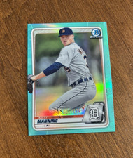 Matt Manning 2020 Bowman Chrome Prospect Aqua Refractor Phillies Tigers /125