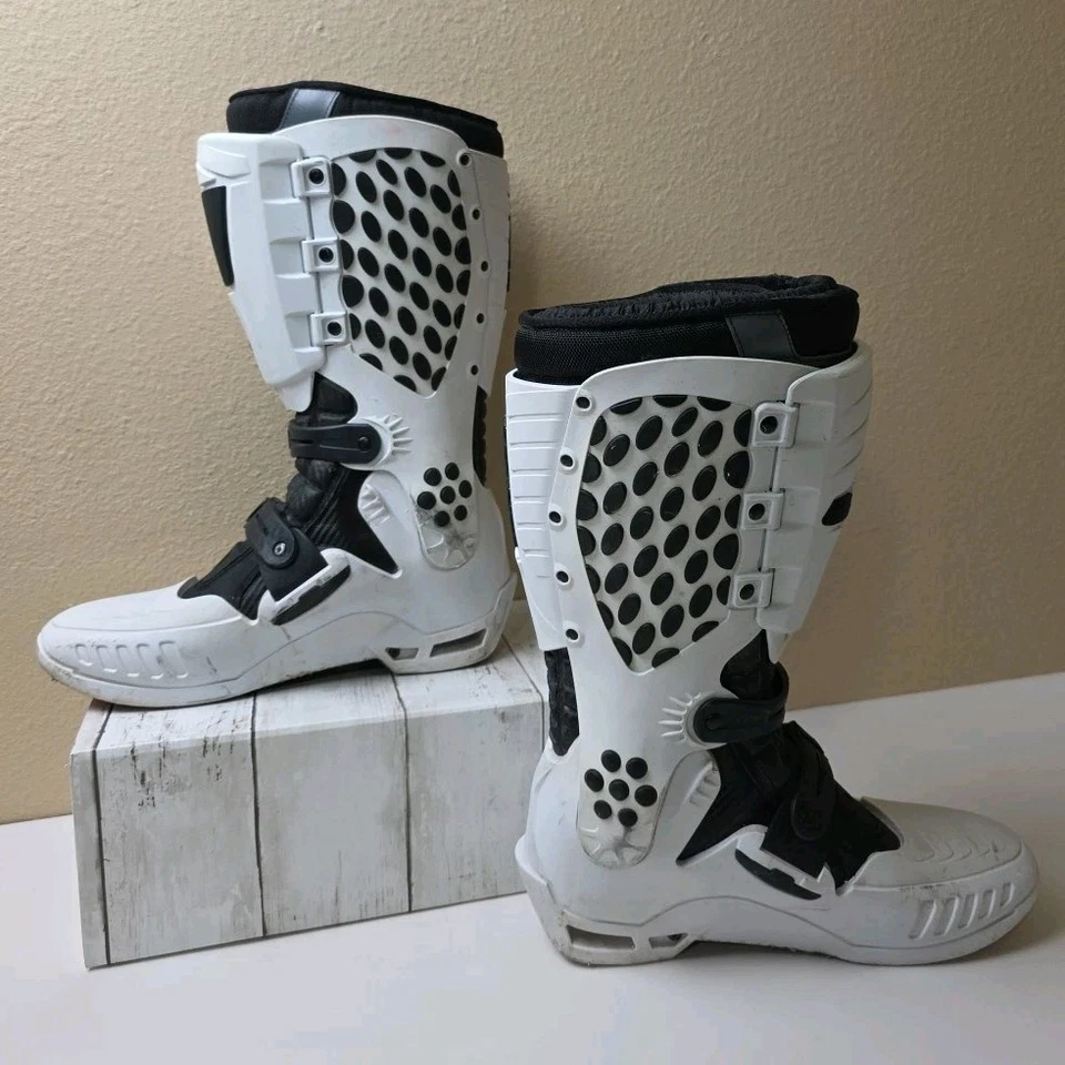 Botas Jett Motocross Lite Blancas Articuladas Diseño Italiano Para Hombre Talla 12 RARAS Foto 3 de 4
