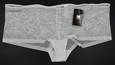 NWT Wacoal 845340 "Net Effect" Mesh with Lace Boyshorts, White WH , Bridal