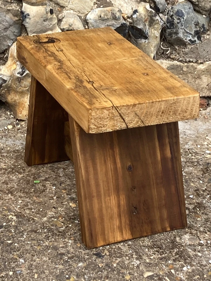 Wooden step stool - rustic, reclaiimed wood - Image 2 of 4