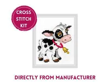 RIOLIS Counted Cross Stitch Kit 1902 Calf with a Bell - Adorable Little Cow