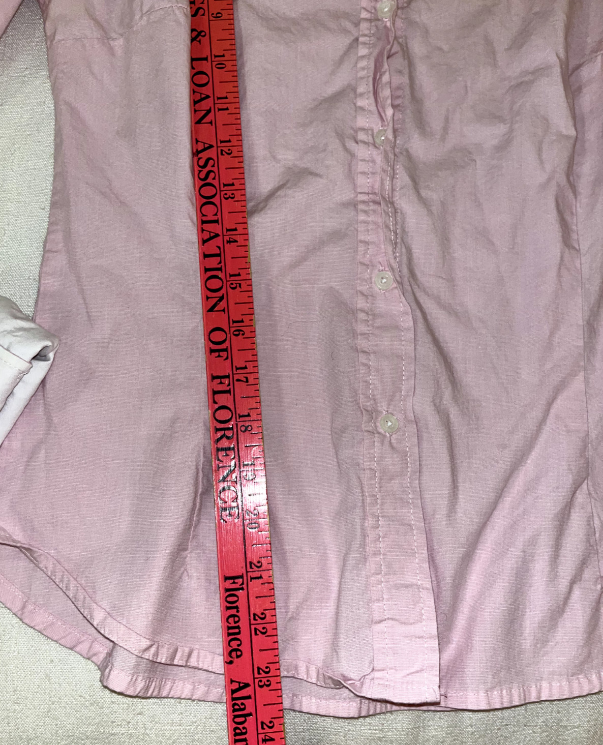 Zara Basic Womens Button Up Shirt Light Pink Whit… - image 5