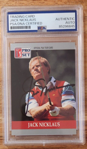 Jack Nicklaus Signed 1990 Pro Set Card w/ PSA/DNA COA Slab - 第 1/2 張圖片
