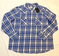 New with tags-Levi's Men's The western Standard fit Shirt blue check- Size-2XL