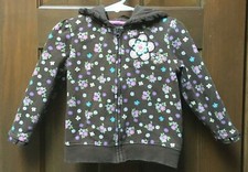 OshKosh Bgosh Brown Flower Hooded Jacket Zip Up Coat Toddler Girl Size 24 Months