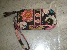 Vera Bradley Wallet Wristlet Brown with Floral Designs P6 