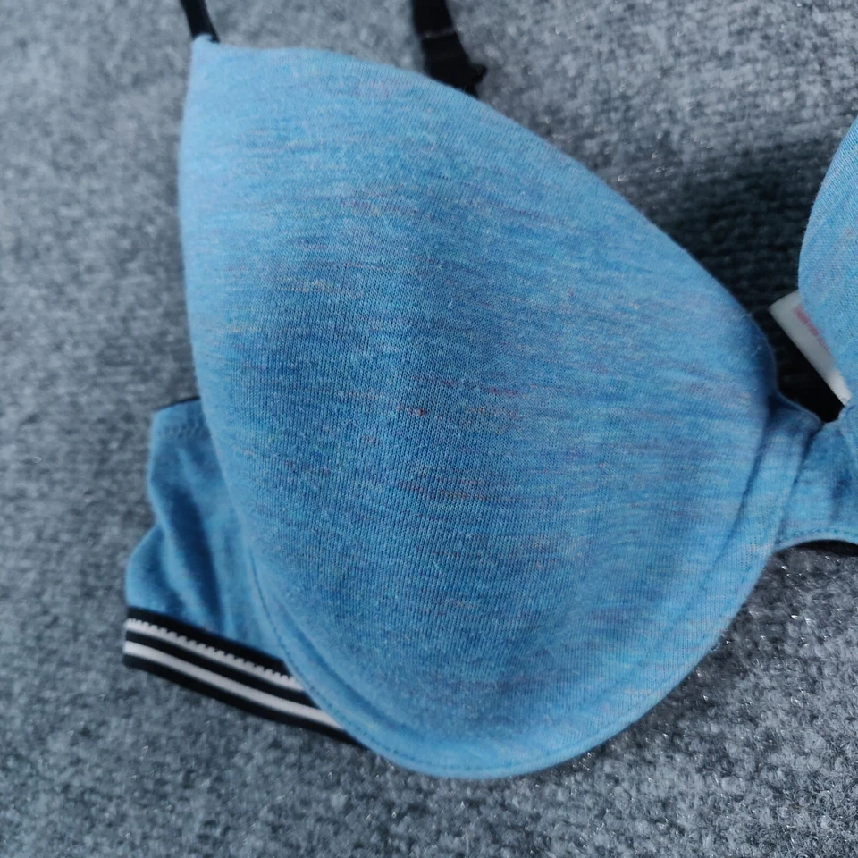 Sujetador Xhilaration Mujer 36D Azul Camiseta Con Aros Brezo Acolchado Elastizado Lencería Foto 3 de 4